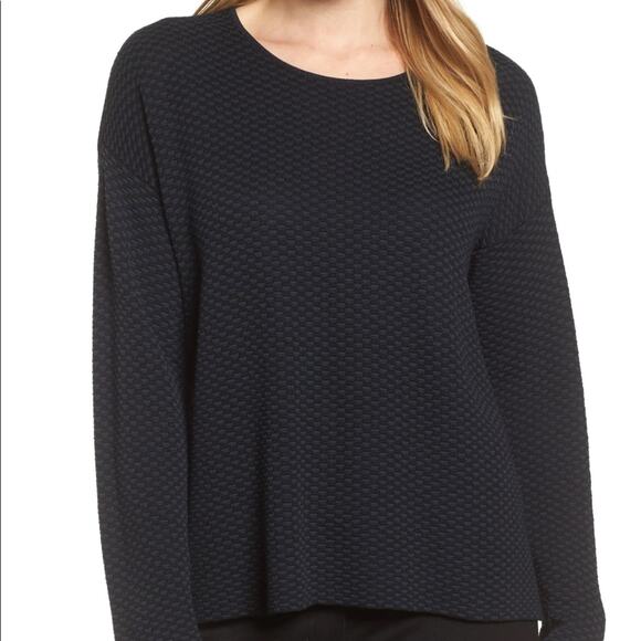 Eileen Fisher Sweater Womens Size medium tunic Midnight blue M NWT $338 - Picture 2 of 7